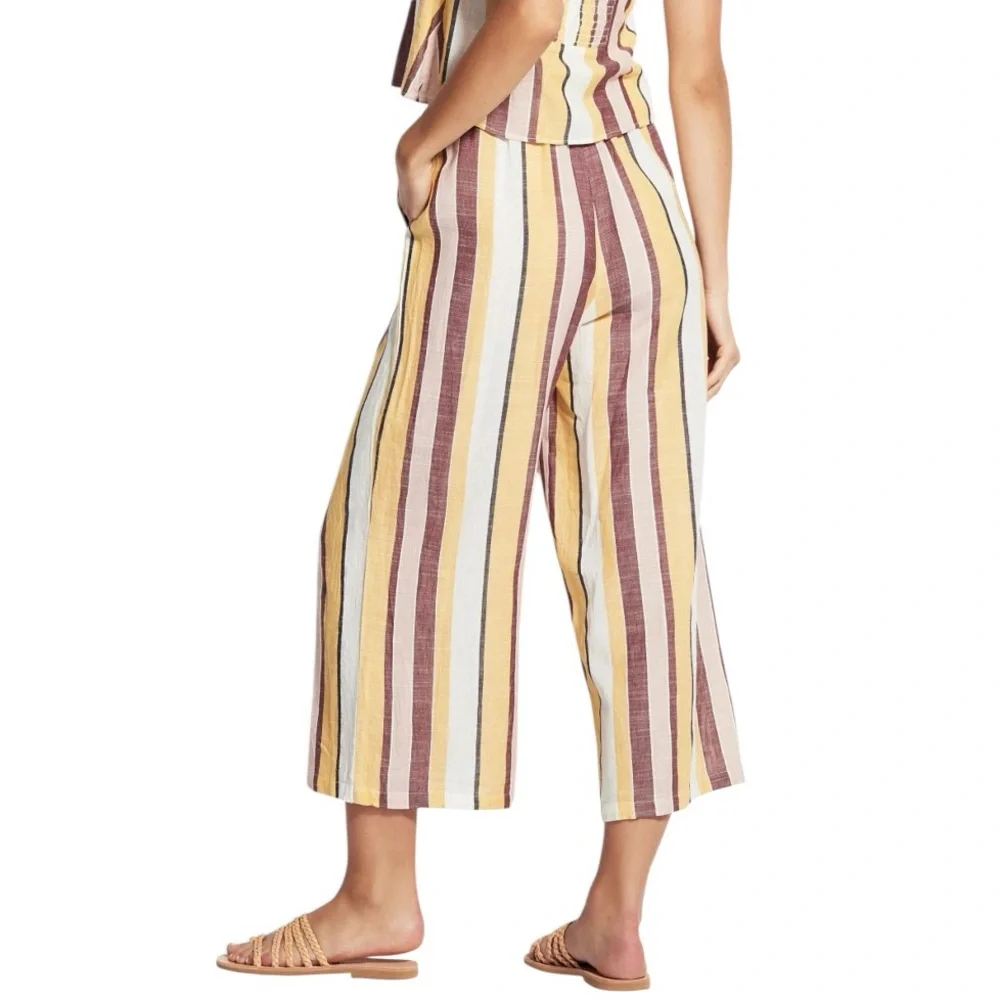Anthropologie Seafolly Talia Striped Cropped Pants size M - Picture 2 of 11